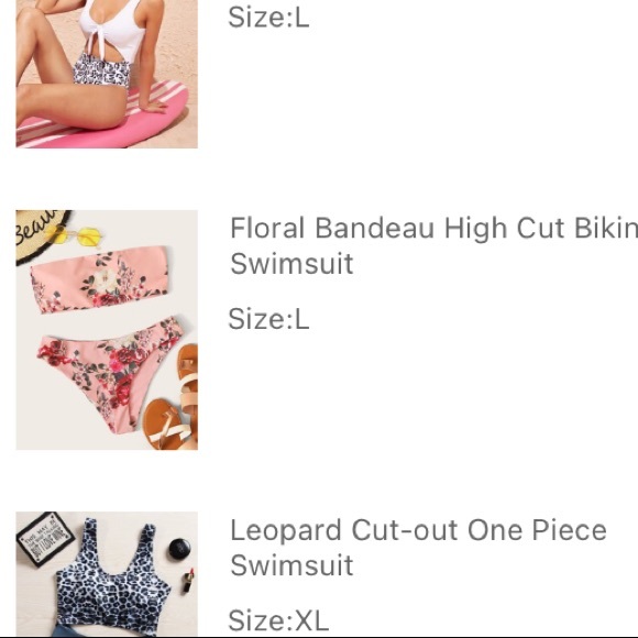 ✨NEW w/out tags Floral Bandeau High Cut Bikini✨ - Picture 4 of 4